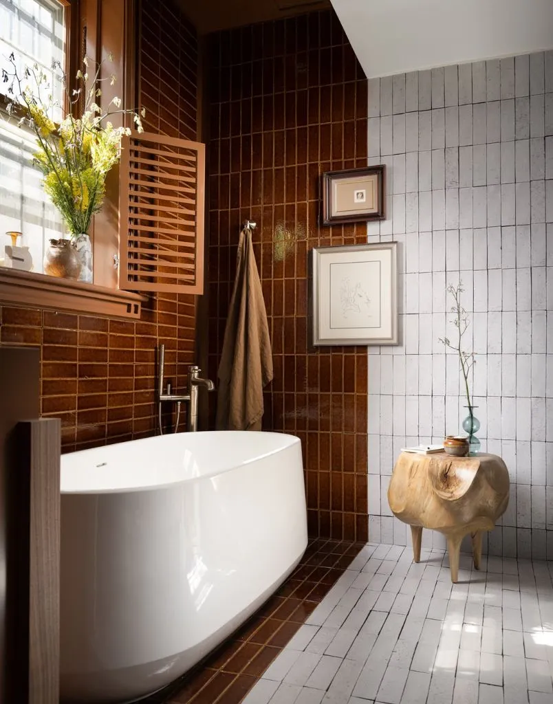 Luxury bathroom interior design soaker tub